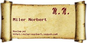 Miler Norbert névjegykártya